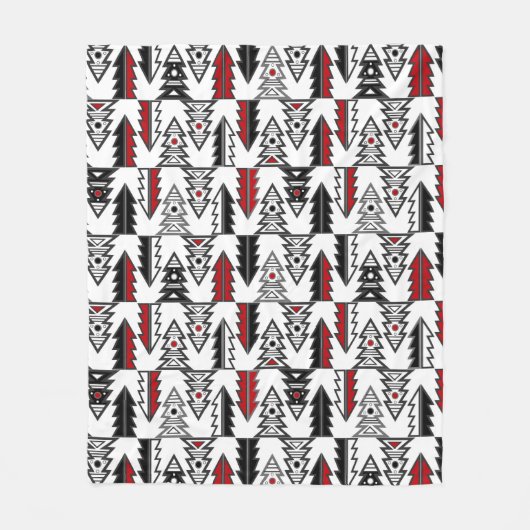 メリークリスマスツリーモダンの幾何学的o フリースブランケット (正面)