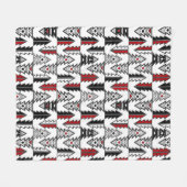 メリークリスマスツリーモダンの幾何学的o フリースブランケット (正面(横))