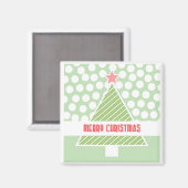 メリークリスマスツリーモダンホリデーギフトマグネット マグネット (正面/裏面)