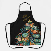 メリークリスマスツリーモダンボホシック エプロン (正面)