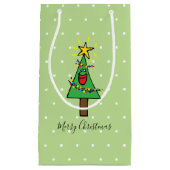 メリークリスマスツリーライトオーナメント金ゴールドスター スモールペーパーバッグ (正面)