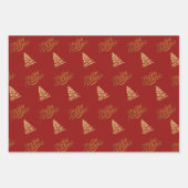 メリークリスマスツリーラッピング紙シートセット3 ラッピングペーパーシート (正面)