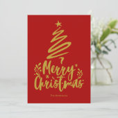 メリークリスマスツリーレッドクリスマスカード シーズンカード (スタンド正面)