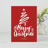 メリークリスマスツリーレッドクリスマスカード シーズンカード (スタンド正面)