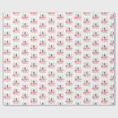 メリークリスマスツリーレッドグレー ラッピングペーパー (フラット)