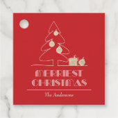 メリークリスマスツリーレッドホリデー フェイバータグ (正面)