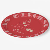 メリークリスマスツリーレッド ペーパープレート (アングル)