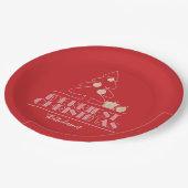 メリークリスマスツリーレッド ペーパープレート (アングル)