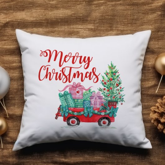 メリークリスマスツリーワゴンギフトキュートおもしろい クッション