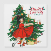 メリークリスマスツリーヴィンテージアートカード (正面)