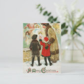 メリークリスマスツリーヴィンテージアート シーズンポストカード (スタンド正面)