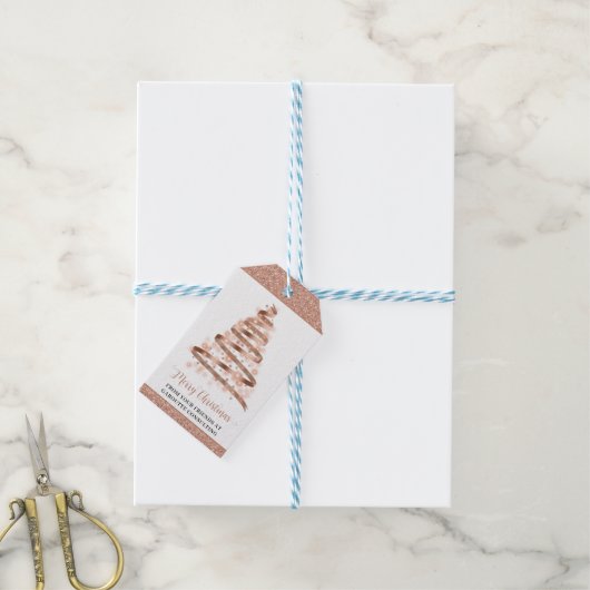 メリークリスマスツリー企業のビジネスホリデー ギフトタグ (より糸付き)