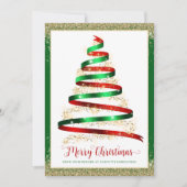 メリークリスマスツリー企業のビジネスロゴカード (正面)