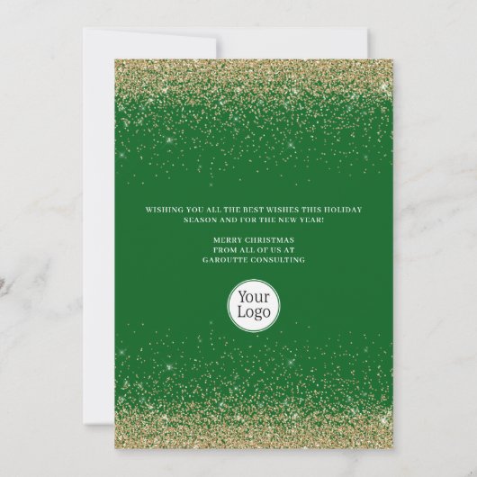 メリークリスマスツリー企業のビジネスロゴカード (裏面)