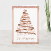 メリークリスマスツリー企業のビジネスロゴ穴 シーズンカード (正面)