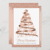 メリークリスマスツリー企業のビジネスロゴ シーズンカード (正面/裏面)