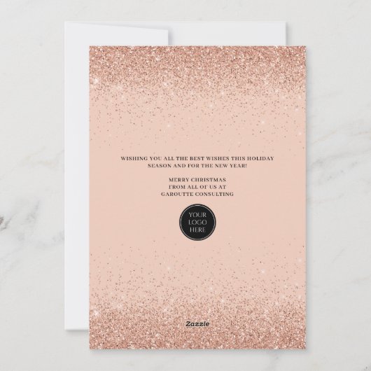 メリークリスマスツリー企業のビジネスロゴ シーズンカード (裏面)