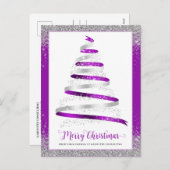 メリークリスマスツリー企業のビジネスロゴ シーズンポストカード (正面/裏面)