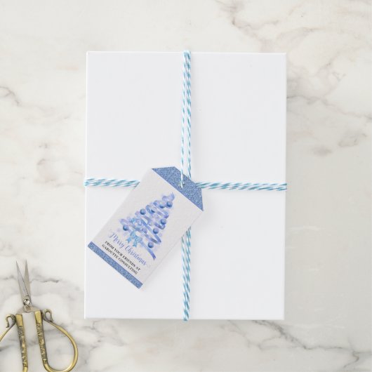 メリークリスマスツリー企業のホリデー ギフトタグ (より糸付き)