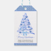 メリークリスマスツリー企業のホリデー ギフトタグ (正面)