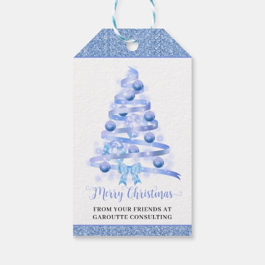 メリークリスマスツリー企業のホリデー ギフトタグ (裏面)