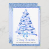 メリークリスマスツリー企業のロゴホリデーカード シーズンカード (正面/裏面)