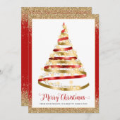 メリークリスマスツリー企業のロゴホリデーカード シーズンカード (正面/裏面)