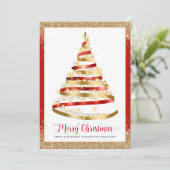 メリークリスマスツリー企業のロゴホリデーカード シーズンカード (スタンド正面)