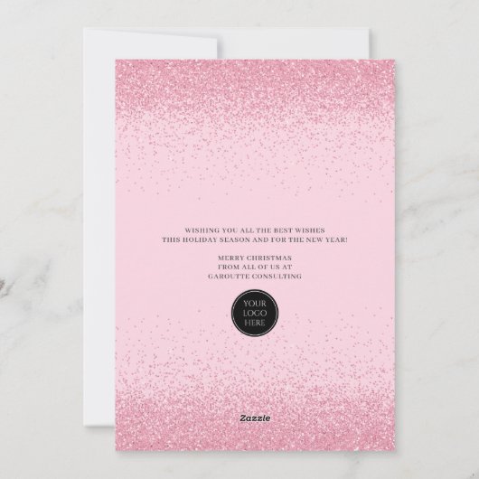 メリークリスマスツリー企業のロゴホリデーカード シーズンカード (裏面)