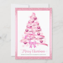 メリークリスマスツリー企業のロゴホリデーカード シーズンカード