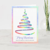 メリークリスマスツリー企業のロゴホリデーカード シーズンカード (正面)