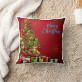 メリークリスマスツリー入り クッション (ブランケット)