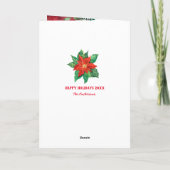 メリークリスマスツリー写真サンタグリーンレッド シーズンカード (裏面)