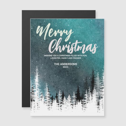 メリークリスマスツリー冬の夜の森の休日 (正面/裏面)