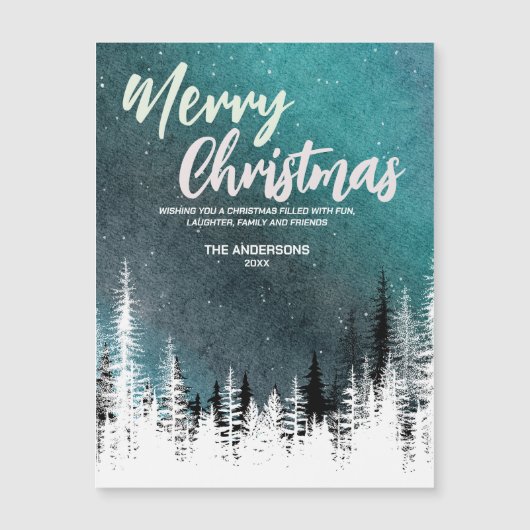 メリークリスマスツリー冬の夜の森の休日 (正面)