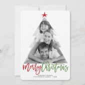 メリークリスマスツリー切り出しブラシスクリプト写真 シーズンカード (正面)