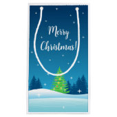 メリークリスマスツリー姿スケートで滑るガールサンタハット スモールペーパーバッグ (正面)