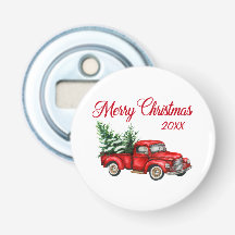 メリークリスマスツリー年ヴィンテージレッドトラック