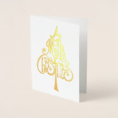 メリークリスマスツリー引用文 箔カード (正面)