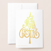 メリークリスマスツリー引用文 箔カード (裏面封筒付き)