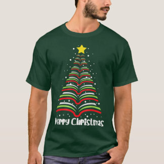 メリークリスマスツリー愛読の書籍司書 Tシャツ