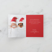 メリークリスマスツリー折り畳み赤い写真の休日 カード (内部)