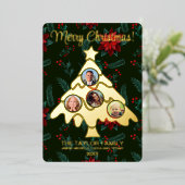 メリークリスマスツリー挿入フォトファミリーフレームFoi 箔シーズンカード (立ち正面)