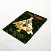 メリークリスマスツリー挿入フォトファミリーフレームFoi 箔シーズンカード (回転した状態)