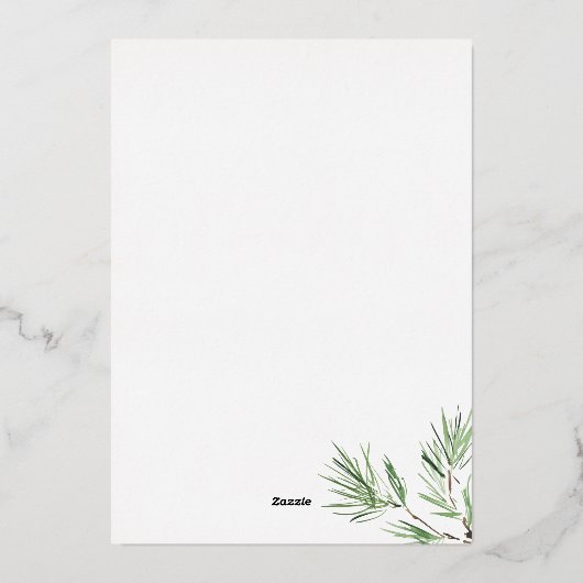 メリークリスマスツリー数々の写真 箔シーズンカード (裏面)