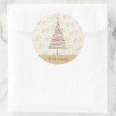 メリークリスマスツリー新年かわいいハッピーホリデー ラウンドシール (バッグ)