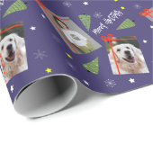 メリークリスマスツリー星雪片2枚 ラッピングペーパー (ロールコーナー)