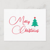 メリークリスマスツリー書道休日はがき ポストカード (正面)