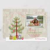メリークリスマスツリー板ホリデーカード シーズンカード (正面/裏面)