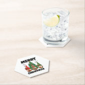 メリークリスマスツリー格言クリスマスライトライトアダルト ペーパーコースター (インサイチュ)